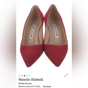 Manolo Blahnik Crimson Suede Heels